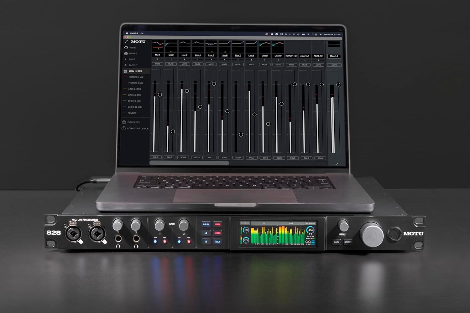 MOTU 828 28x32 USB3 audio interface for Mac, Windows and iOS with mixing and effects