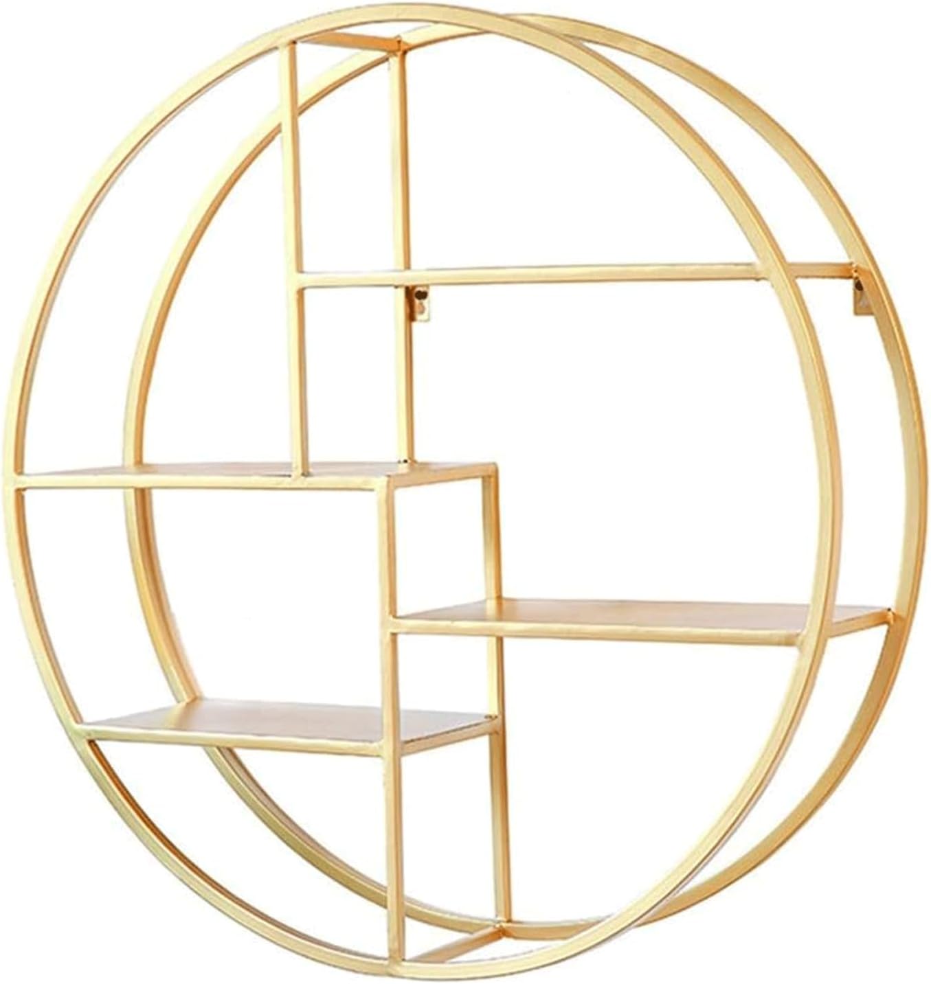 Flexible Bookcases 4 Tiers Wall Mount Bookshelf Metal Bookshelf Space Saving Book Rack for Cafe Office Home Bookshelves Gold Perfect Furniture