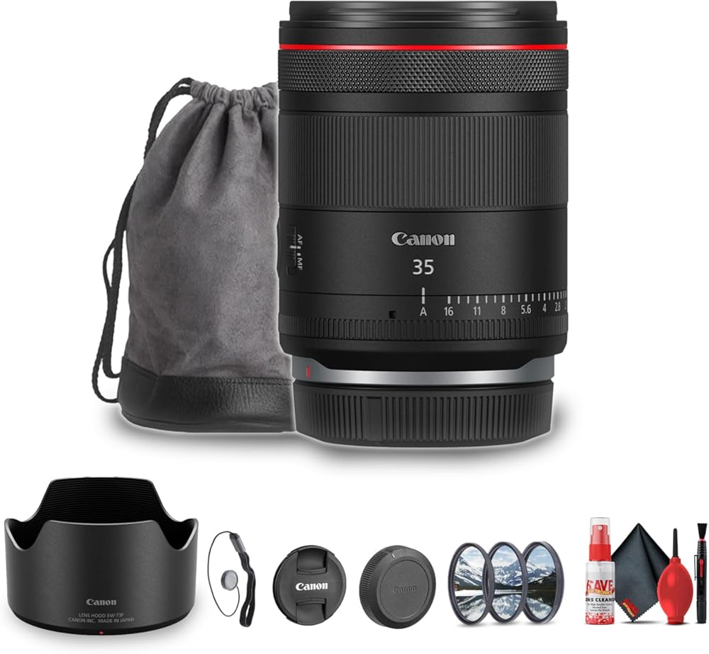 Canon RF 35mm f/1.4 L VCM Lens (Canon RF) (6710C002) + Filter Kit + Cap Keeper + Cleaning Kit (Renewed)