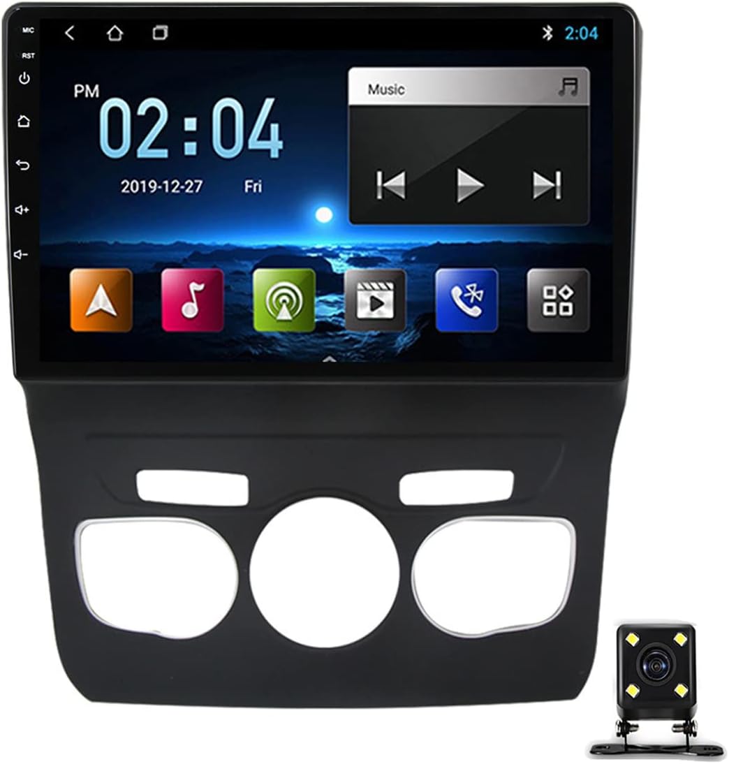 Double Din Car Stereo 9 Inch Car Audio Bluetooth Radio in-Dash Navigation Player for Citroen C4L 2013-2016 Sat GPS Nav with Backup Camera/Carplay/4G/Wifi/SWC/USB