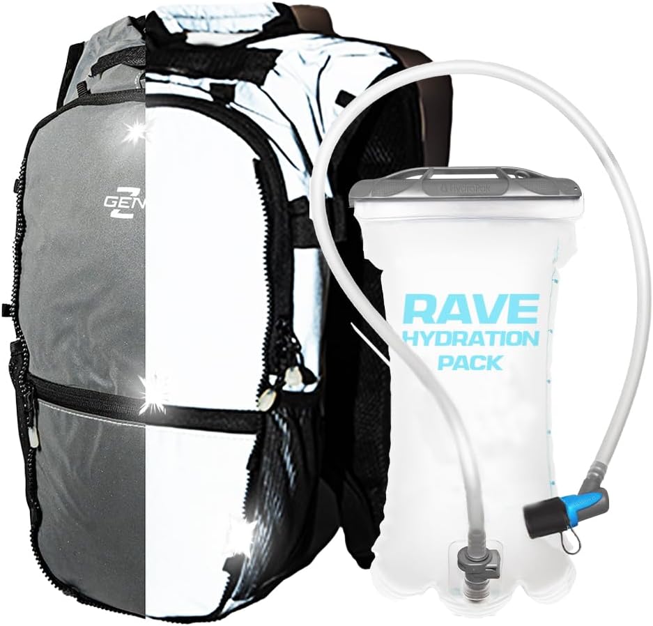 RAVERUNNER® Anti-Theft Hydration Backpack | Festival Approved Rave Backpack for Concert Goers, Leak-Free Festival Water Backpack for EDC, Rave Hydration Pack