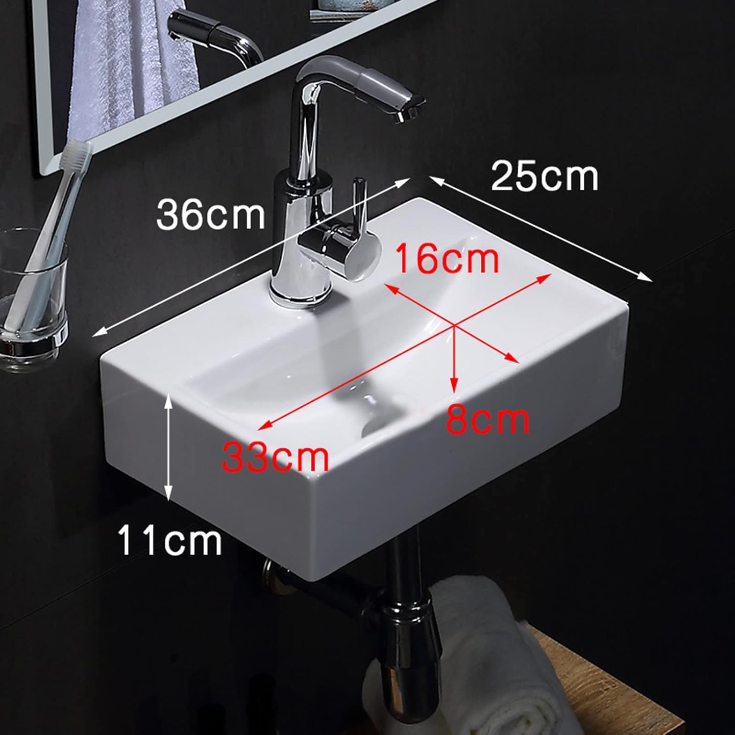 Bathroom Sinks Bathroom Vanity Ceramic Vessel Sink Wall Mount Small Bathroom Corner Basin and Faucet White Vessel Sink Vessel Sink