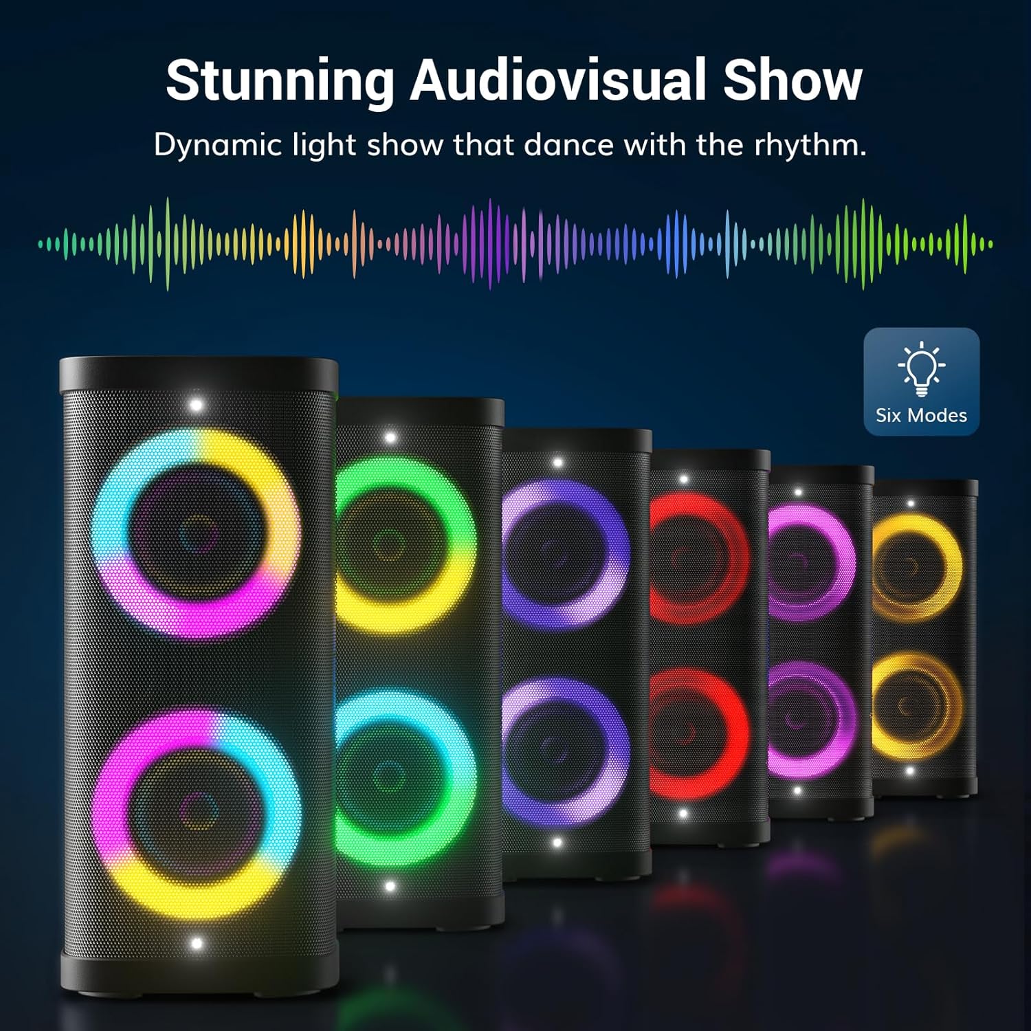 Bluetooth Karaoke Machine for Adults with 2 UHF Wireless Microphones Mic, TONOR Portable PA Speaker System with Party LED Lights, Supports USB/TypeC/TF, Ideal for Home Karaoke Party Outdoor Events K60