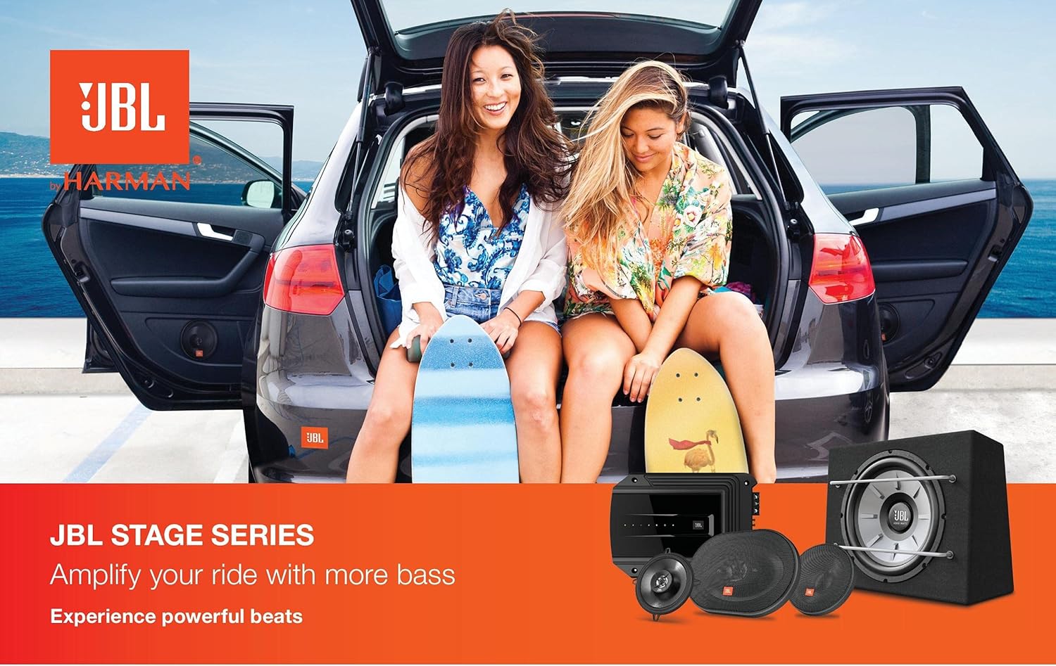 JBL Harman Kardon Stage1 9631 3-Way Oval Car Speaker Set - 300 Watt HiFi Speaker Boxes 16.5 x 23 cm | 6 x 9 Inches, Black