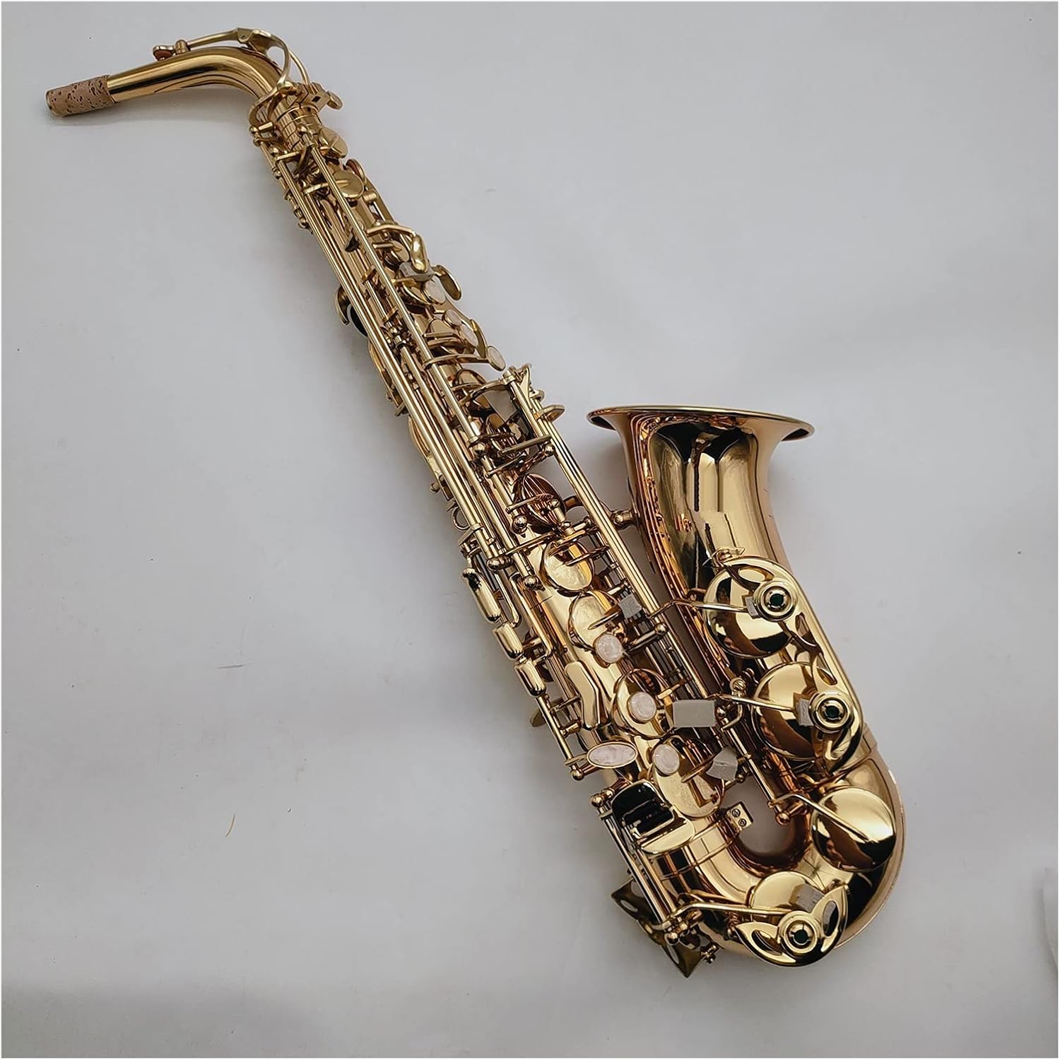 EB Tune Alto Saxophone E Flat Musical Instrument Brass Gold Lacquer Sax with Case and Accessories Student Saxophone
