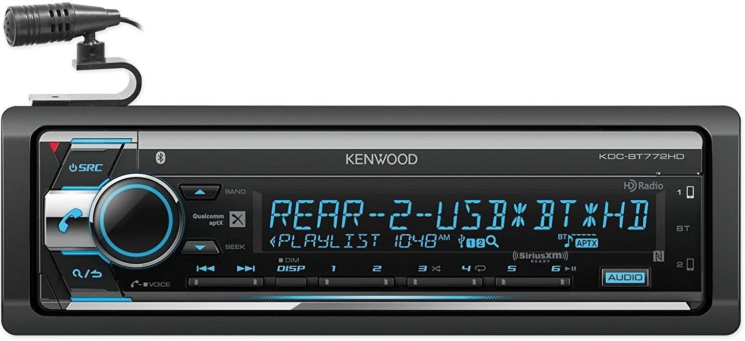 Kenwood KDC-BT772HD Bluetooth CD SiriusXM-Ready Receiver (Renewed)