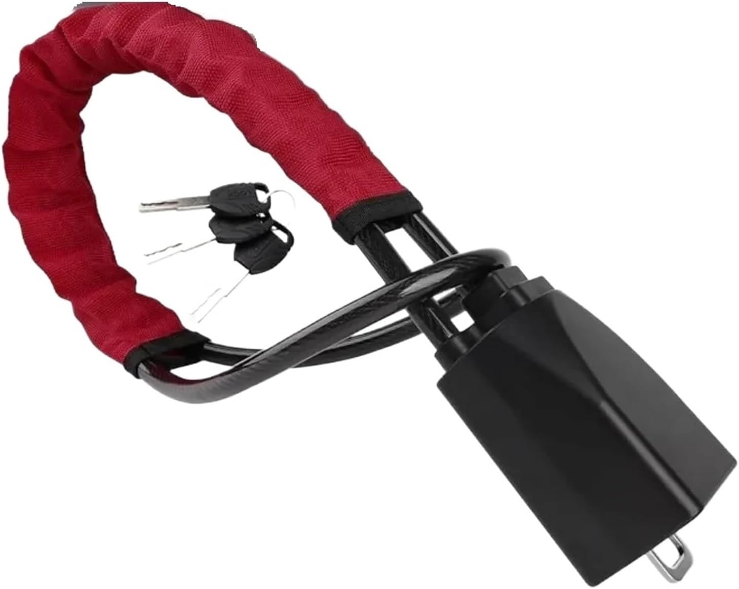 2025 Steering Wheel Lock Universal Fit for Seat Belt Buckle Lock Rope Car Truck Braided Steel Cable -Theft Lock(1pcs-Red)