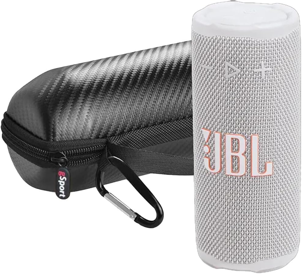 JBL Grip Compact Portable Bluetooth Speaker Bundle with gSport Case (White)