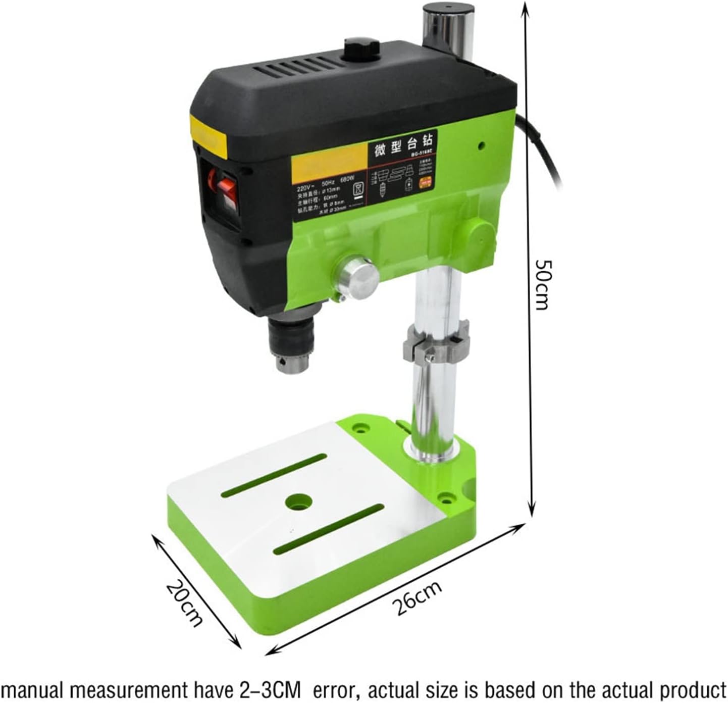 Mini Multi-function Workbench Drill 680W High Power BG-5168E Electric Bench Drill Portable Woodwork Drilling Milling Machine 680W with Efficiency