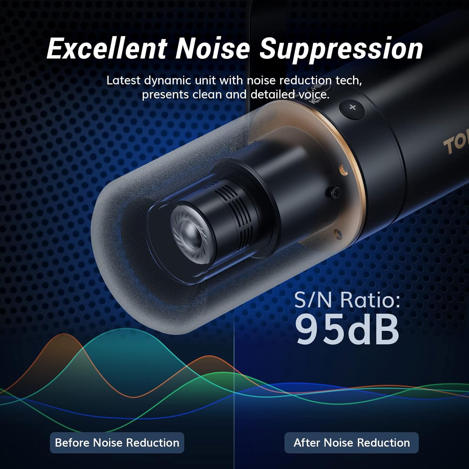 TONOR USB/XLR Dynamic Microphone TD510, Bundle with Adjustable Microphone Arm Stand T20