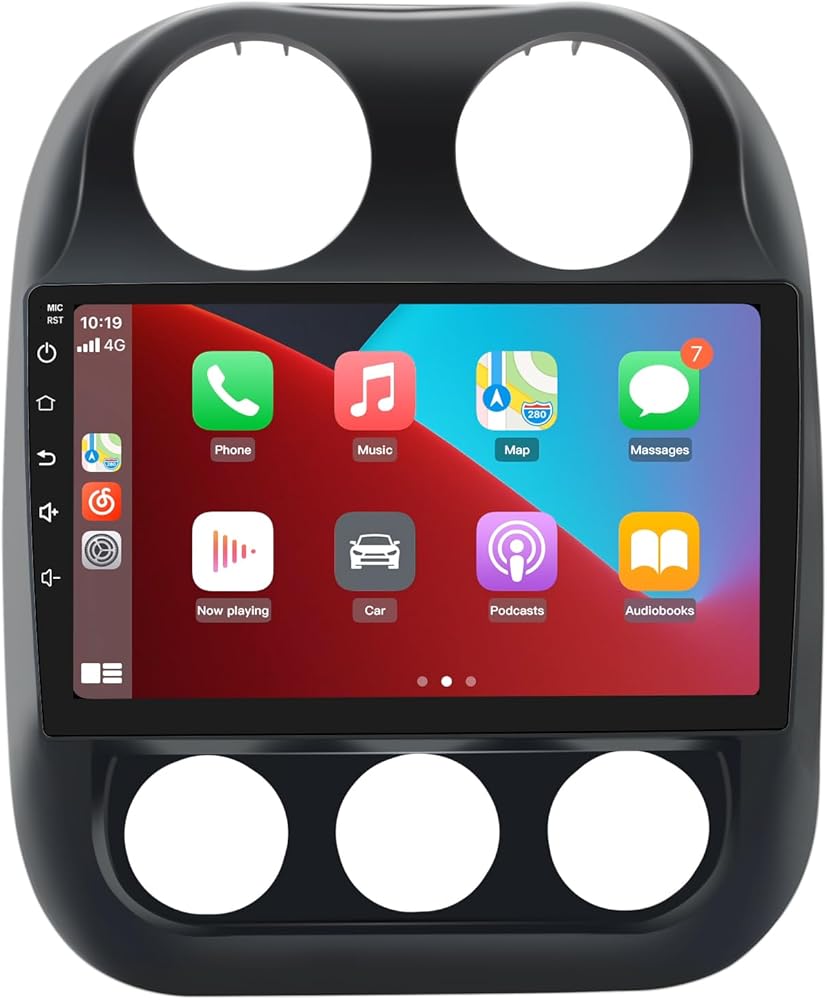 10.1 Inch Car Stereo Radio [2GRAM 32GROM] for Jeep Patriot Compass 2010-2016 with Wireless CarPlay Android Auto,Android 13 Player Radio with Bluetooth,WiFi,SWC,Mirror Link, GPS