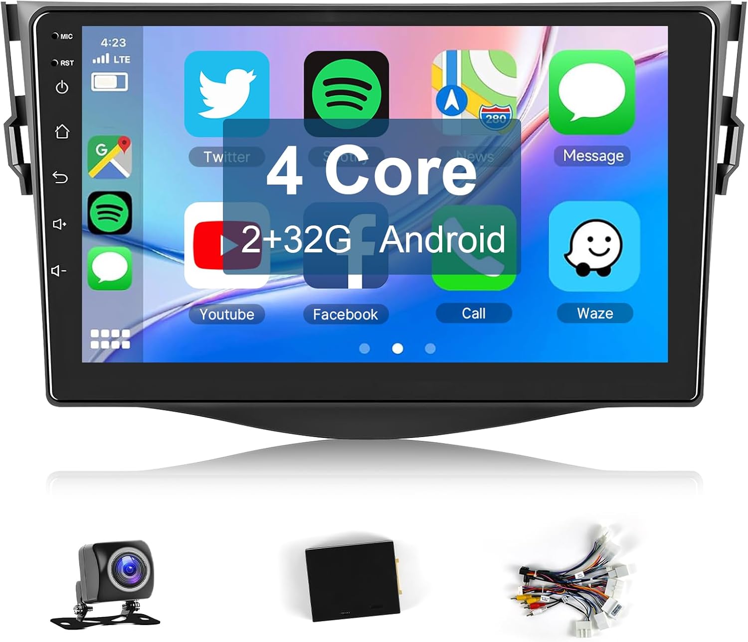 Leadfan Car Radio for Toyota RAV4 2006-2012 Stereo Replacement with Wireless Carplay Android Auto 9'' Touchscreen Bluetooth WiFi GPS Navigation SWC MirrorLink Backup Camera Compatible with JBL Audio