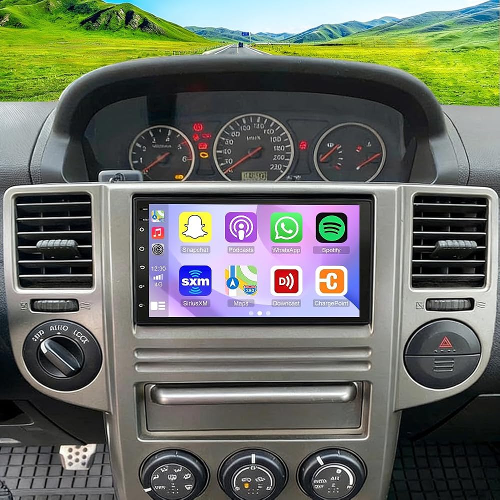 2+64G Car Stereo for Nissan X-Trail 2001-2011 with Wireless Carplay&Android Auto,7 Inch Android 15 Touchscreen Bluetooth Car Radio with GPS, WiFi, FM Radio,Backup Camera,SWC,MIC