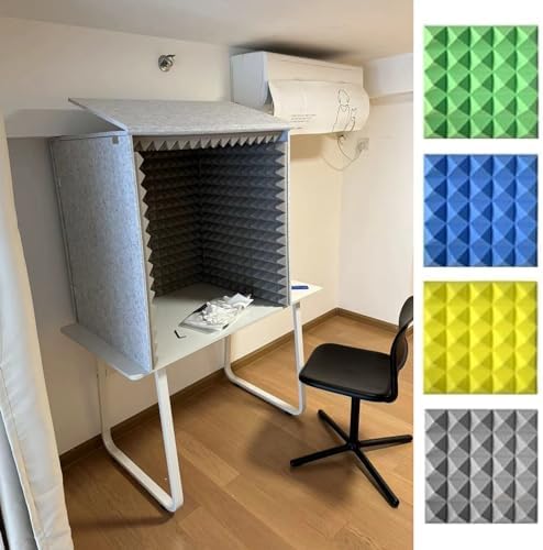 Soundproof Recording Booth Box for Home Studio, Office/Sound Booth Vocal Absorbing Panels, Simple Microphone Vocal Booth Shield, 80x80x80 cm (Color : Dark Gray)