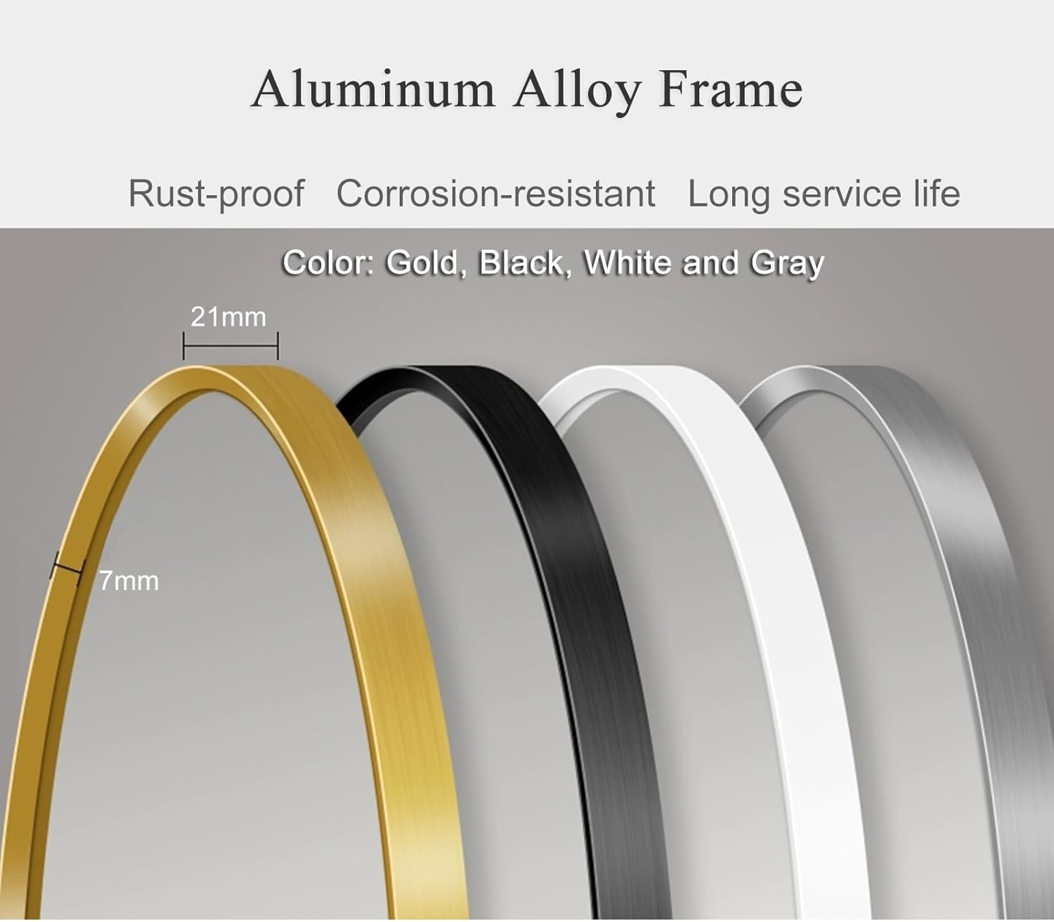 Jcgly Wall Mount Corner Mirror, Oval Bathroom Pivot Mirror, Wall Mirror with Extendable Arm and Metal Frame, Rotating Tilting Mirror, Vertical & Horizontal(Gold,16