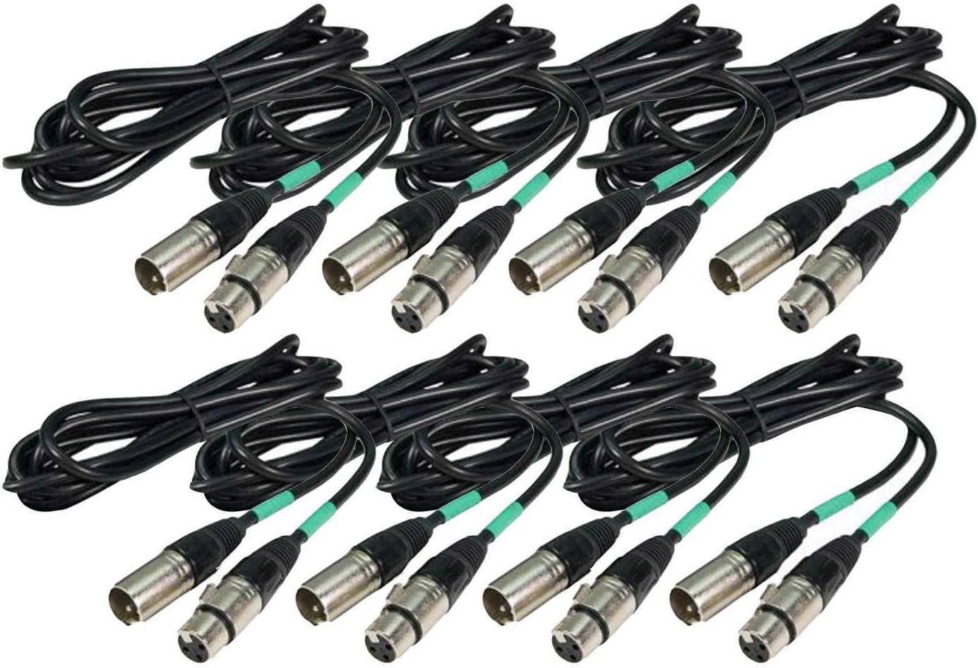NEW! CHAUVET (4) 25' & (4) 10' Male to Female 3 Pin DMX Lighting Effect Cables
