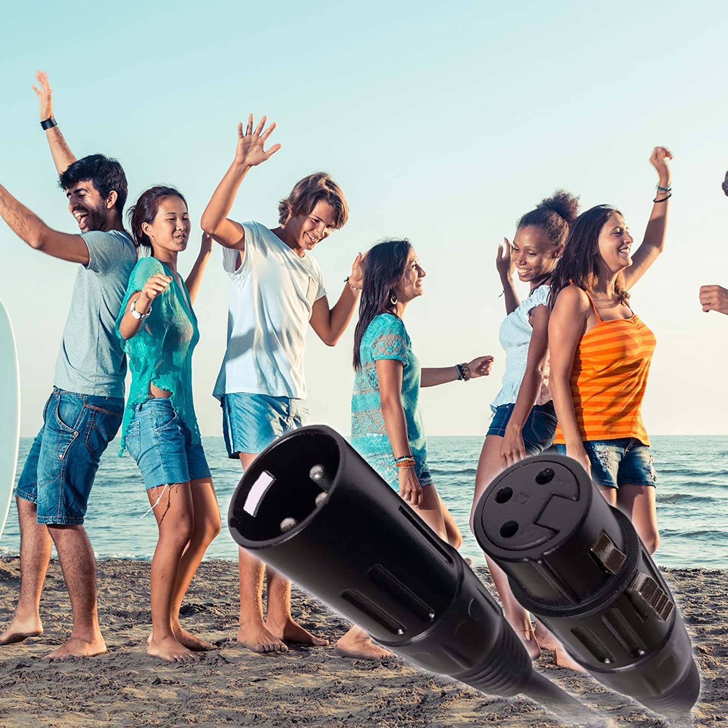 EMB Audio Professional Shielded Speaker Cable XLR Male to Female Patch Cords for use with DJ, Home, Microphone, Instrument and Speaker (15FT / 18GA, 10-Pack)