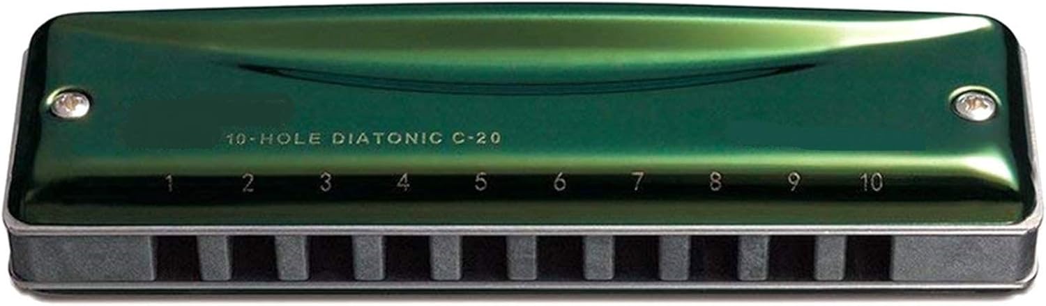 Harmonica C-20 Diatonic Harmonica 10 Holes Blues Harp Key of C Olive Green Professional Musical Instruments C20 (Color : Key of B)