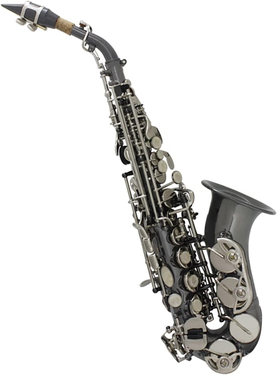 TSTS Bb Saxophone Brass Black Nickel Professional Woodwind Instrument B Flat with Case Brass Sax Full Kit