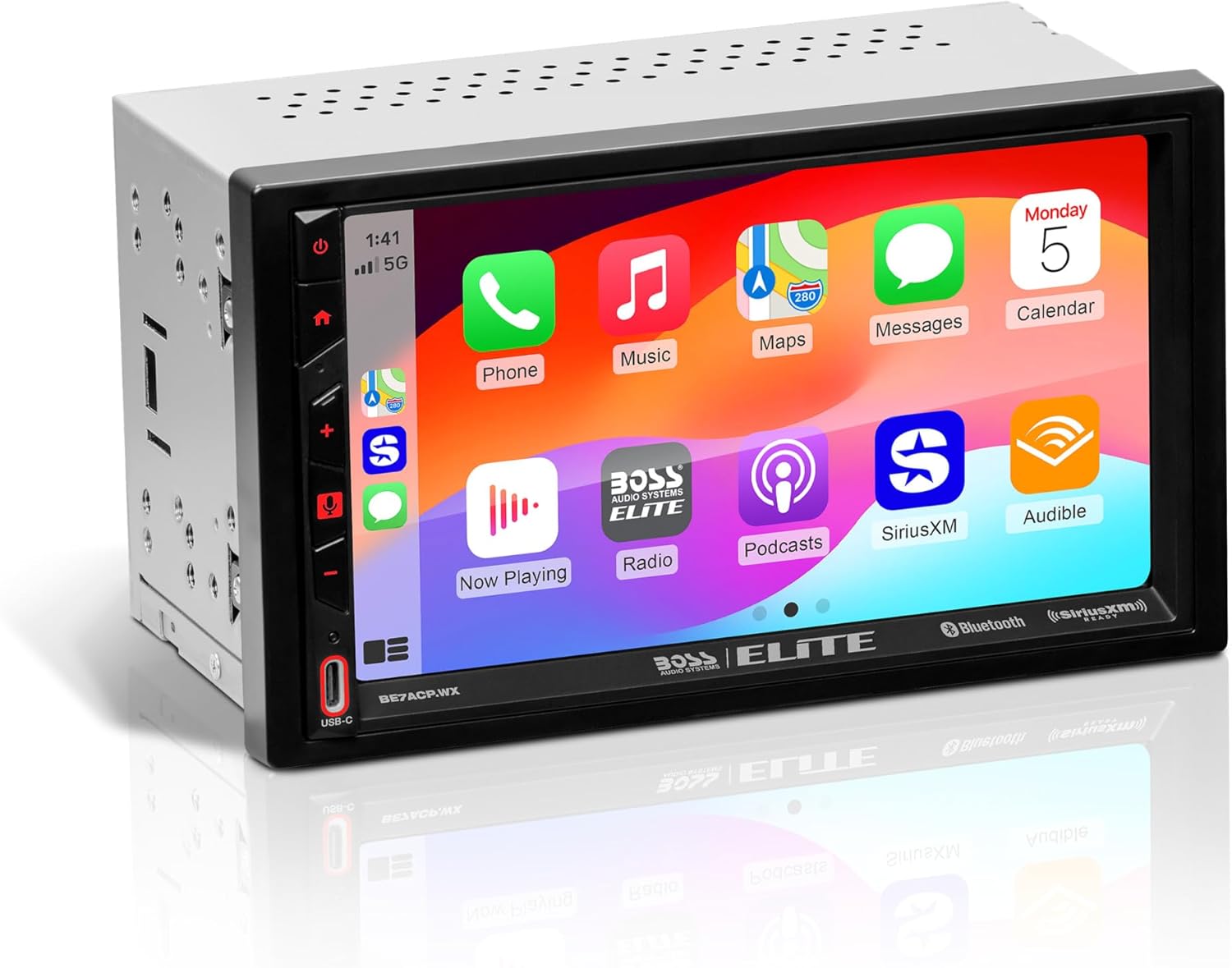 BOSS Audio Systems Elite BE7ACP.WX Double DIN Car Stereo Wireless Apple CarPlay Android Auto, 7 Inch Touchscreen, Sirius XM-Ready, Bluetooth