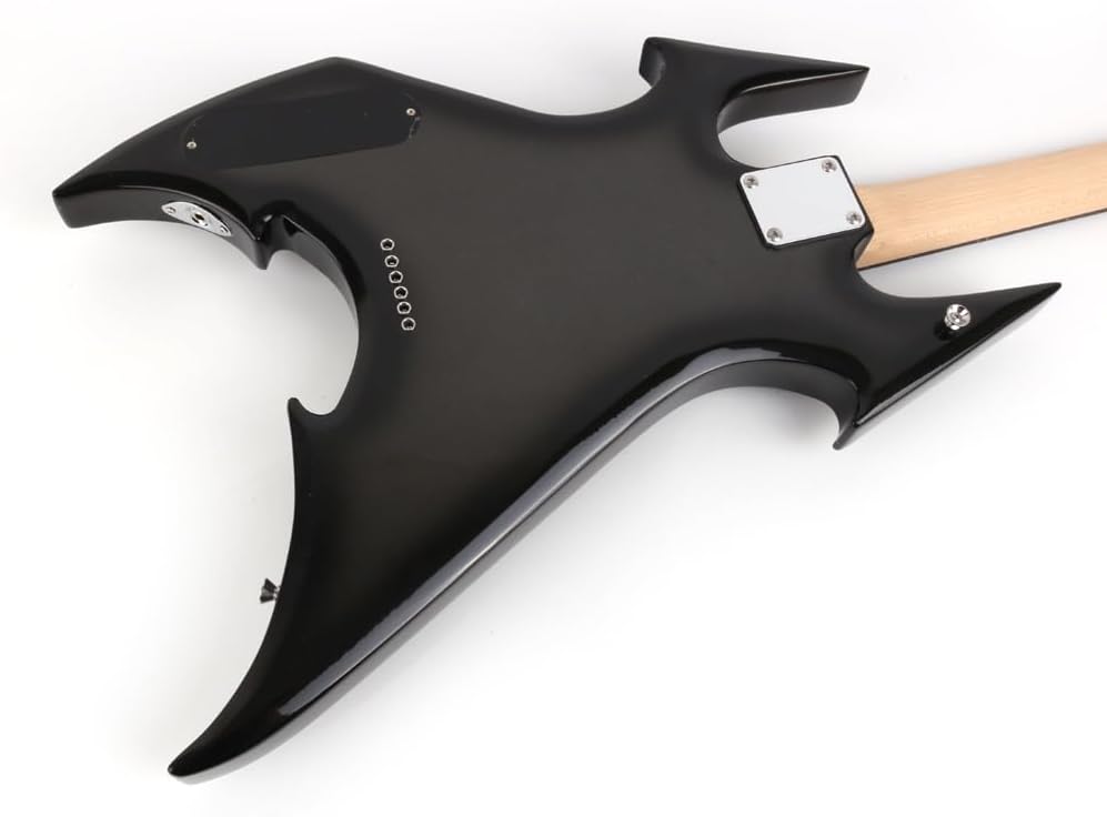 Fojill FHM-602 Solid Body Full Size Canadian Maple Neck Genuine Rosewood Fretboard Fingerboard Mahoghany Body Electric Guitar(Metallic Black)