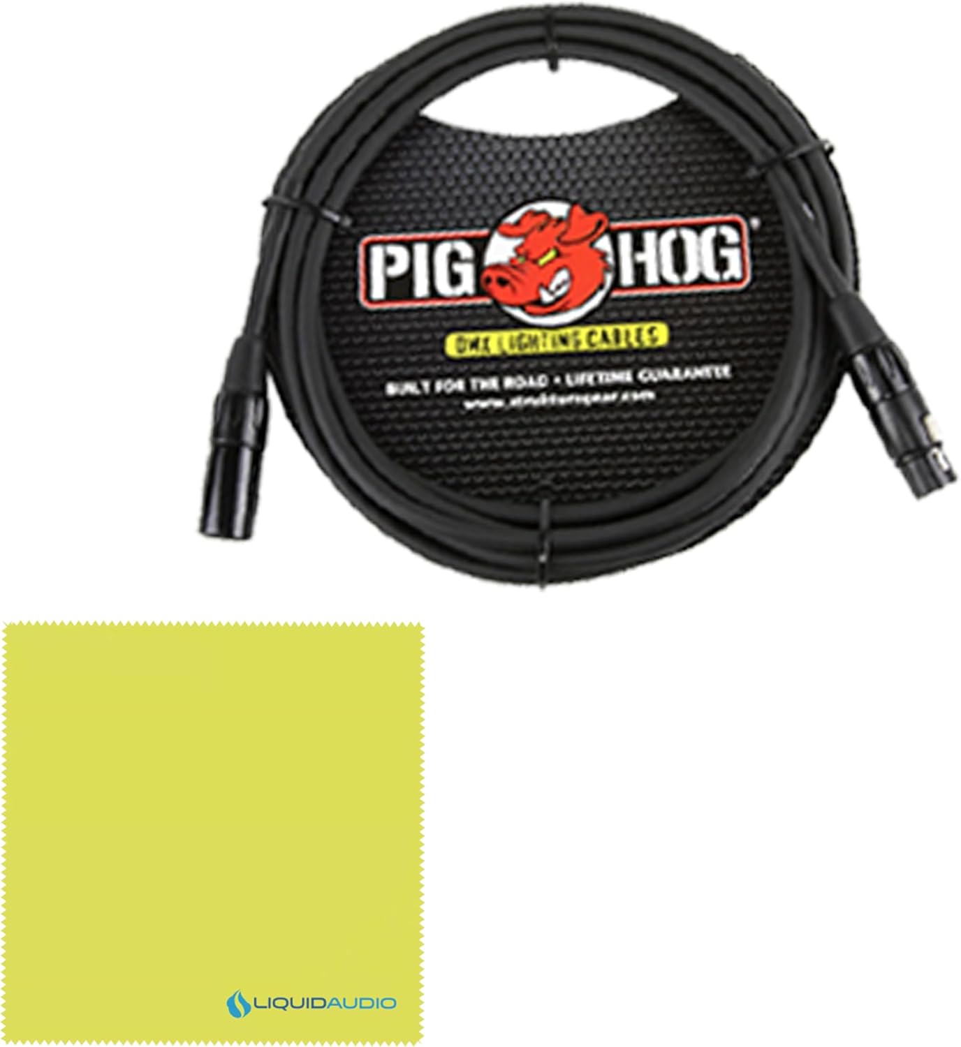 CHAUVET DJ Hurricane Haze 2 Bundle with 10ft Pig Hog DMX 3 Pin Lighting Cable and Instrument Polishing Cloth - Water Based Haze for Lighting Effects