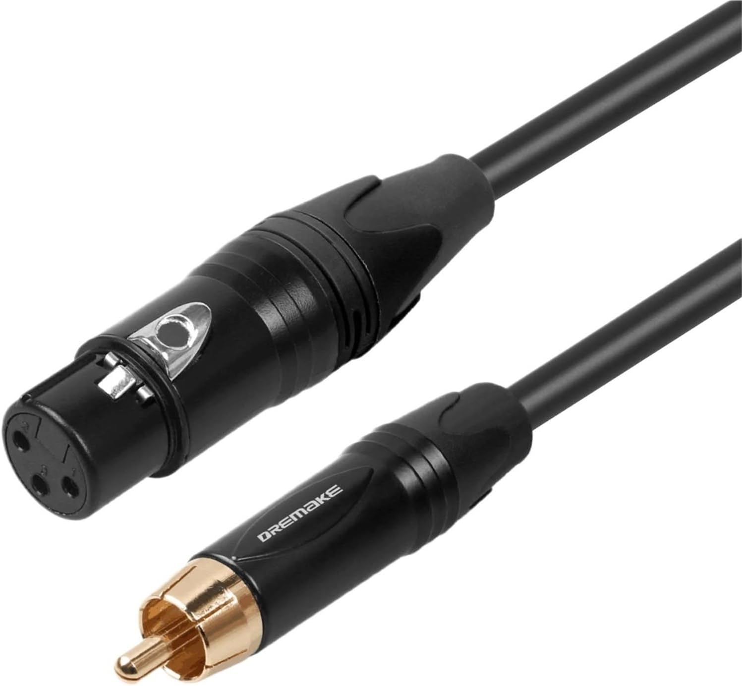 Unbalanced to XLR Audio Interconnect Cable XLR 3-Pin Male to RCA Speaker Cable for AV receiver to Amplifier(Black-Female)