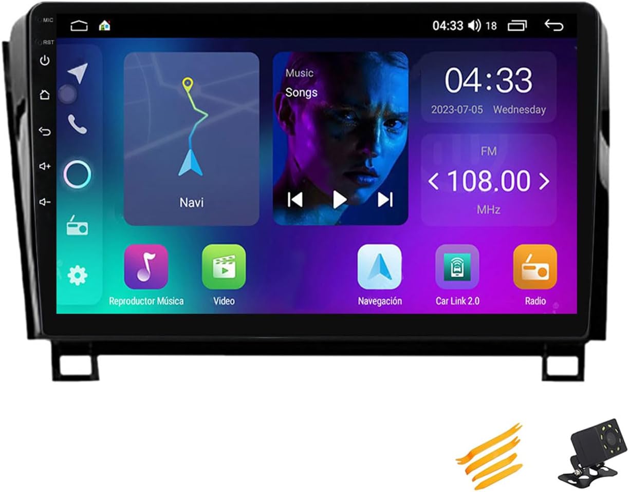 Android 13 Car Stereo Bluetooth Car Play 2 DIN Touch Screen Compatible with Toyota Tundra 2007~2013 9In QLED Display Car Radio with Navigation Android Auto FM RDS SWC,4 Core NF1 1G+32G