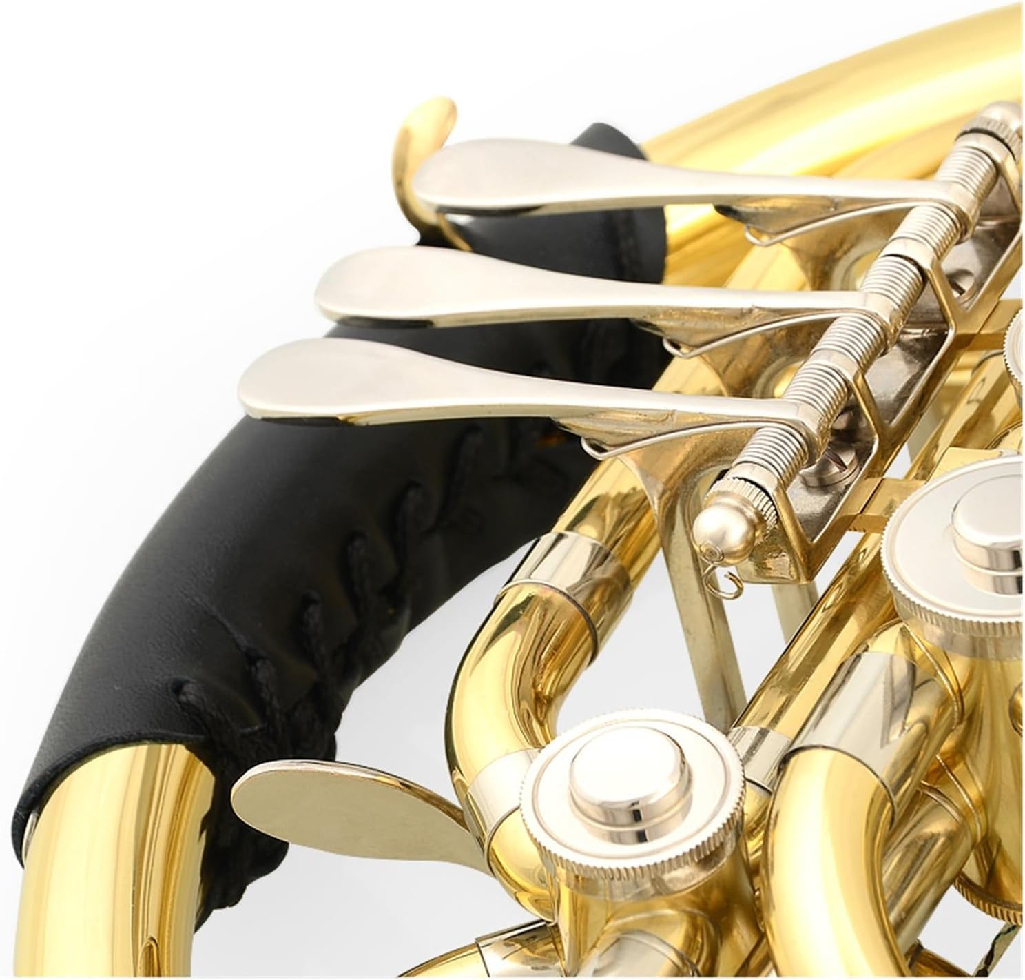 Double row 4 key French horn lacquered gold professional performance instrument