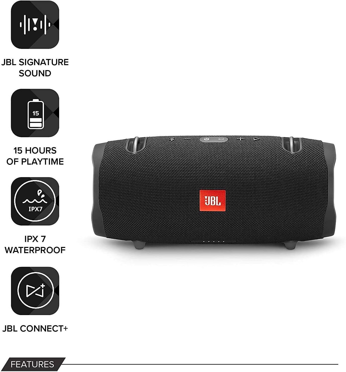 JBL Xtreme 2 Portable Waterproof Wireless Bluetooth Speaker - Black (Renewed)