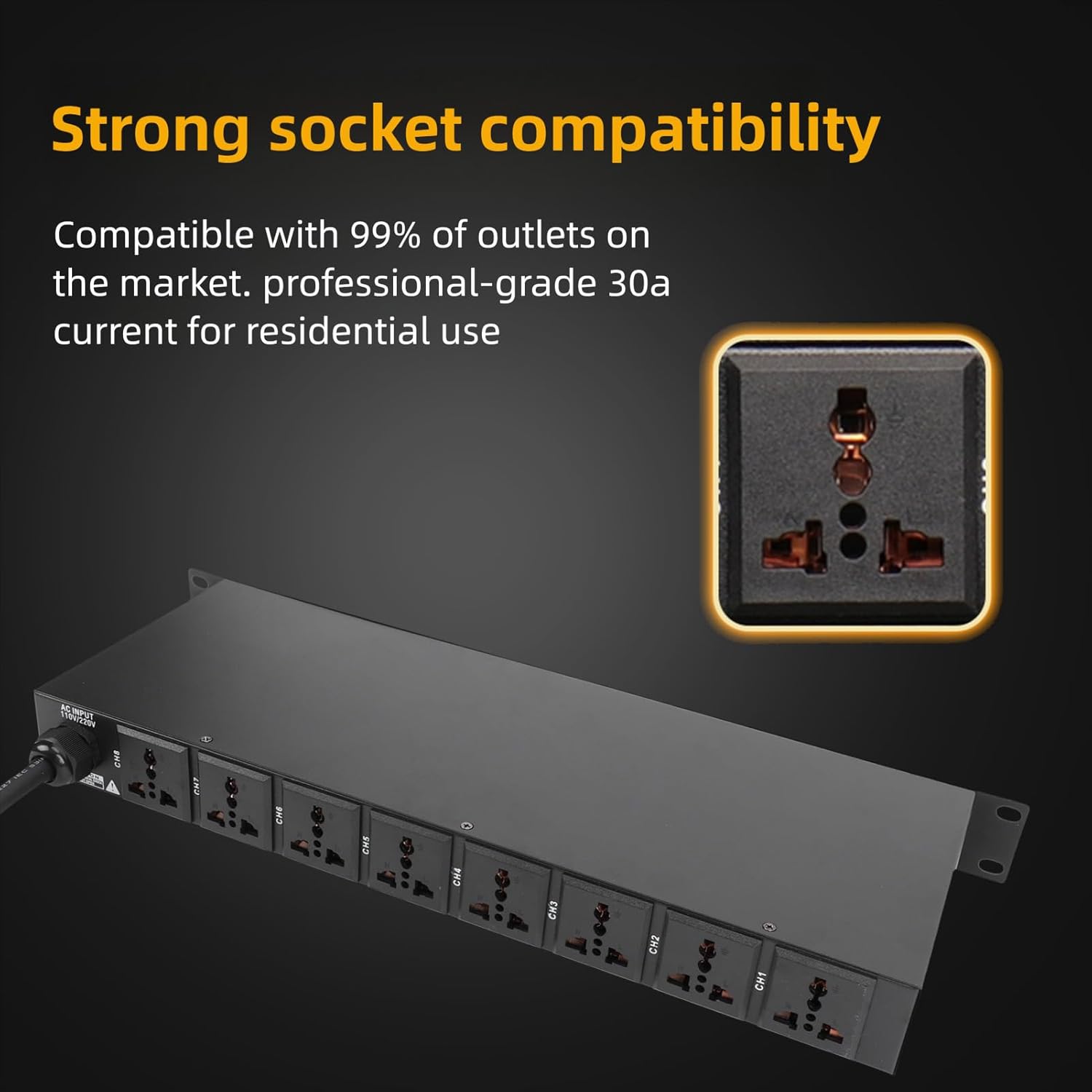 Asixxsix 10 Outlet Power Sequencer Conditioner, Power Supply Sequencer Controller with Digital Screen and Independent Power Switch USB Port, for Most of Audio Devices (US Plug)