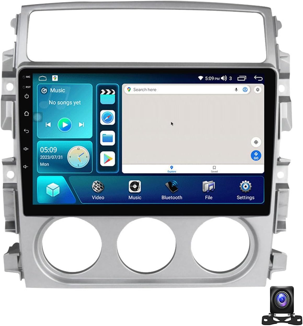 Double Din Car Stereo Bluetooth MP5 Player with Carplay/Auto, 9 Inch Touchscreen Radio Receiver with AHD Backup Camera, for Suzuki Liana 2004~2008 Support 4G/SWC/DSP,4 core m150s 2g+32g