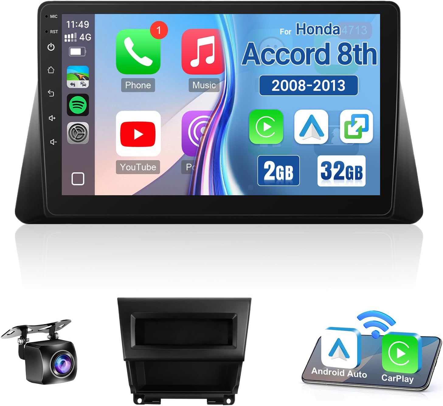 Leadfan Car Radio for Honda Accord 2003-2013 (Accord 8th.)