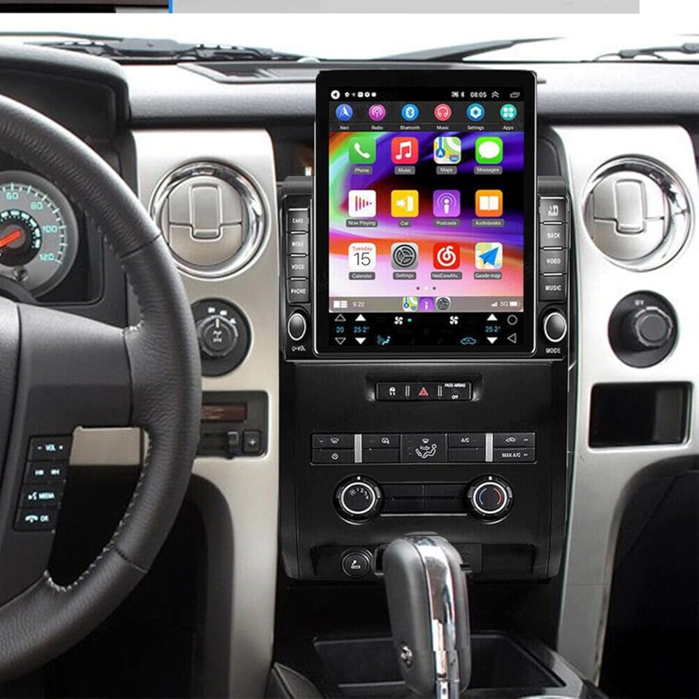 PHEZEN 9.7 inch Touchscreen Car Stereo Fit for F150 2009-2014, Android 14 Car Radio with Carplay & Android Auto GPS Navigation BT Mirror Link WiFi Backup Camera 2+32G