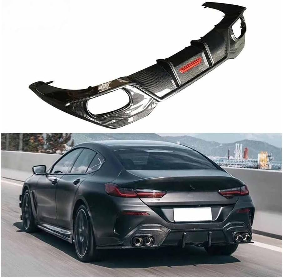 Car Bumper Rear Lip Diffuser Spoiler Compatible for BMW 840i G14 G15 G16 8 Series 2019 2020(Dry Double Carbon Fiber)