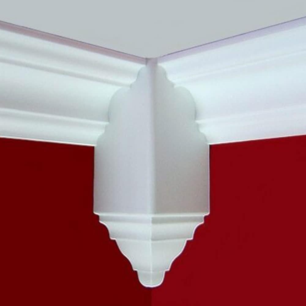 À LA MAISON CEILINGS CM-ICB Crown Molding Inside Corner Block Medium - 3.5 x 3.5 x 11.25 inches White 4 Pack