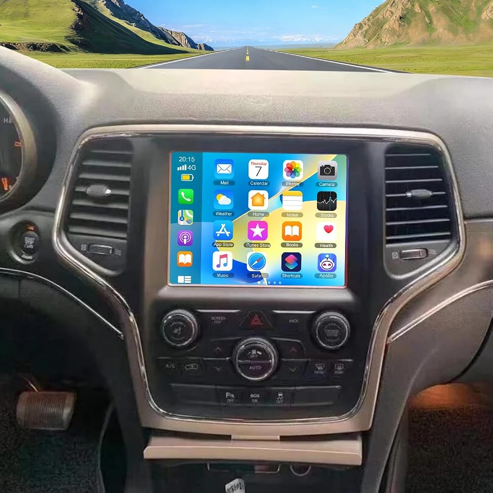 Android 14 Car Stereo for Jeep Grand Cherokee WK2 2014-2019,8.4 Inch Double Din Car Radio with Carplay & Android Auto, in-Dash Navigation Radio with BT Mirror Link WiFi FM Radio & Backup Camera-2+32G