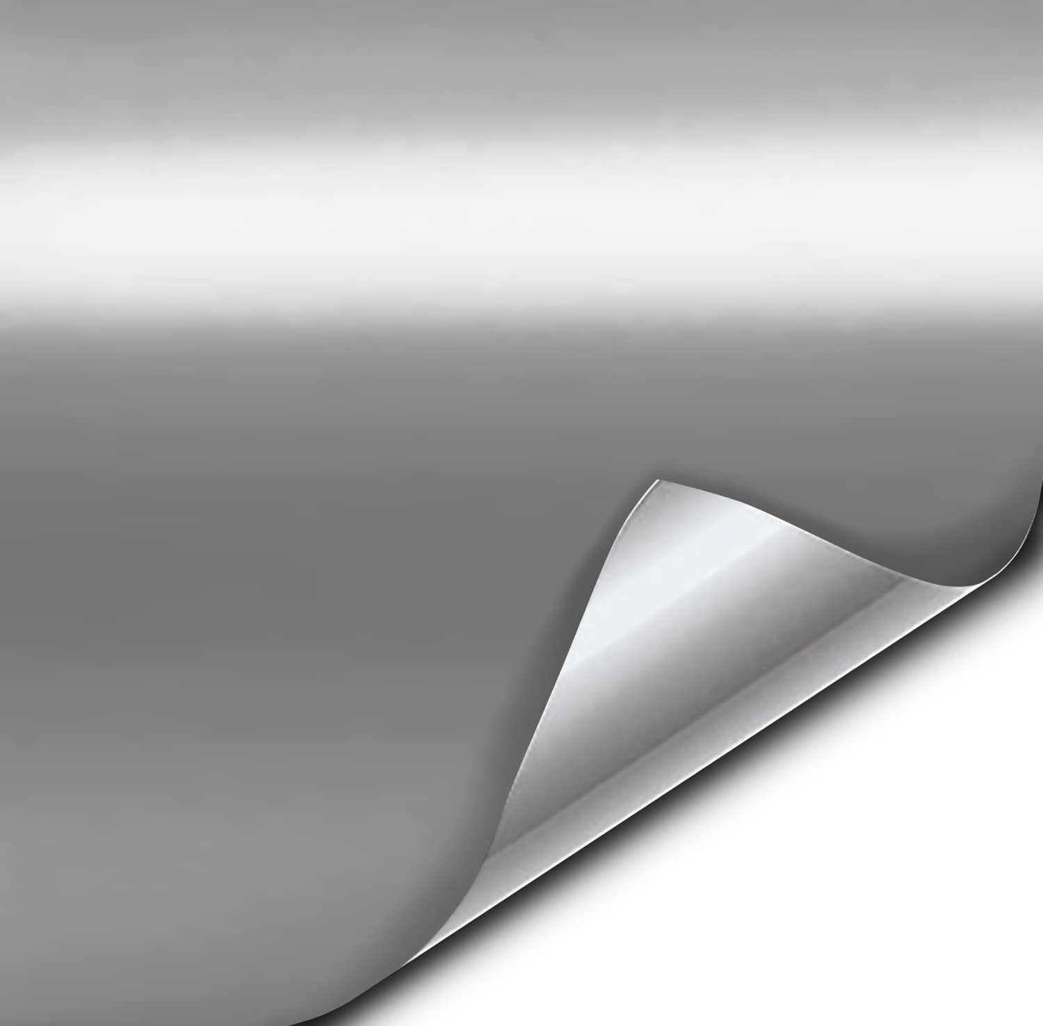 VViViD Silver Satin Chrome Vinyl Wrap Stretch Conform DIY Easy to Use Air-Release Adhesive (100ft x 5ft)