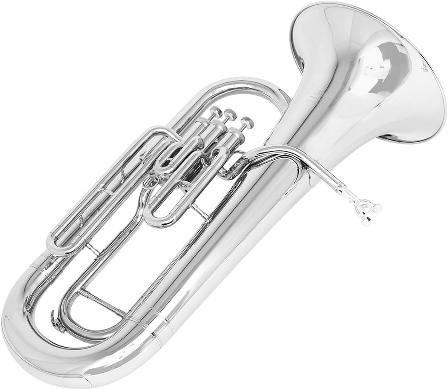 Euphonium, Silver Plated, Professional Brass Instrument for Orchestras & Performances - Bb Euphonium Brass Instrument (Silver)
