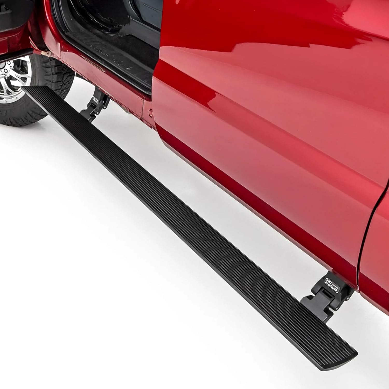 Rough Country Power Running Boards with LED Step Lights for Ford F-250/F-350 Super Duty (2008-2016) Crew Cab- Retractable Electric Side Steps, Non-Slip Aluminum Design