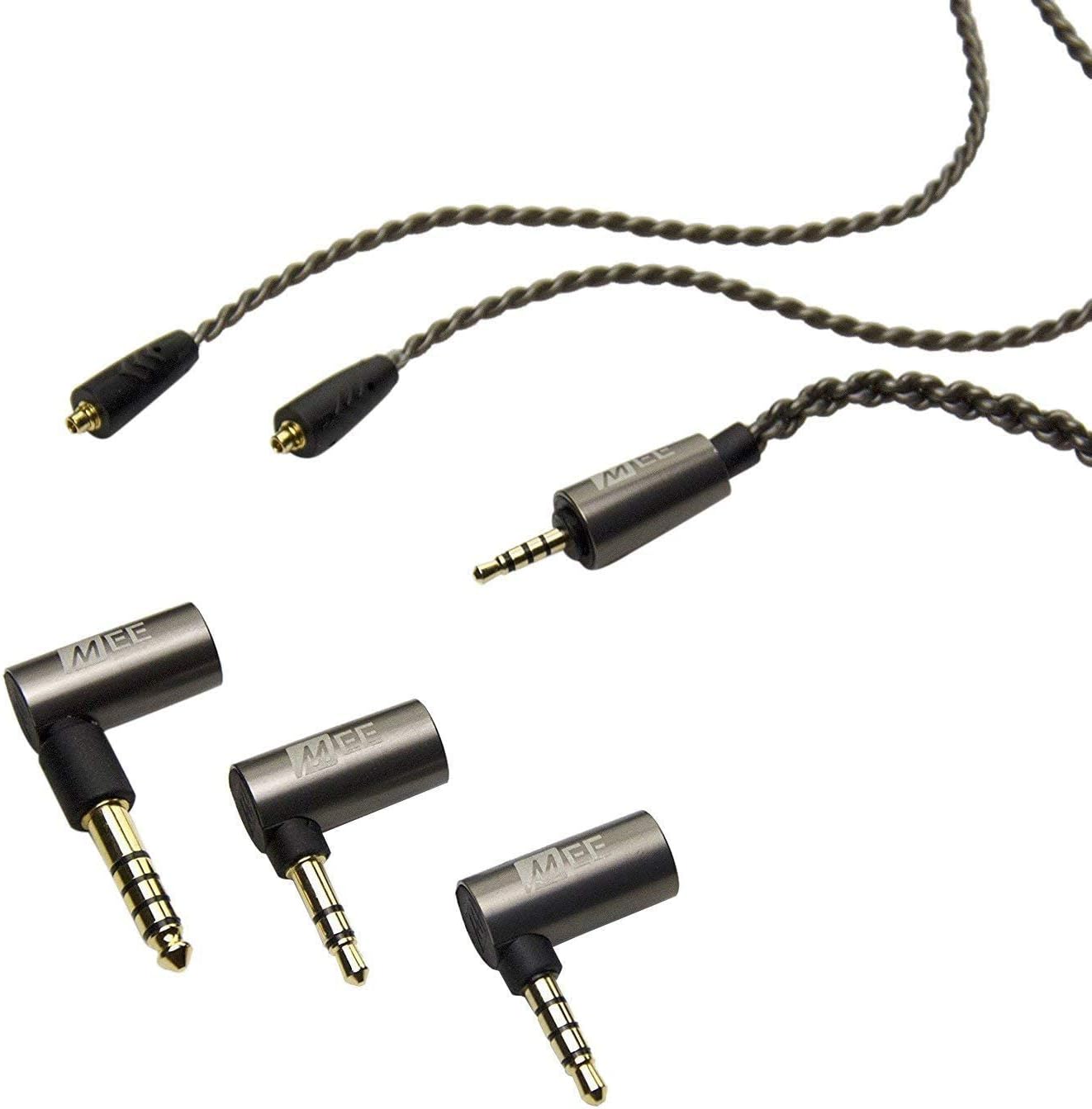 MEE audio Universal MMCX 2.5mm Balanced Audio Cable with 3.5mm Balanced, 4.4mm Balanced, and 3.5mm Stereo Adapter Set for Astell&Kern, FiiO, Sony, HiFiMan, and Other Balanced Sources