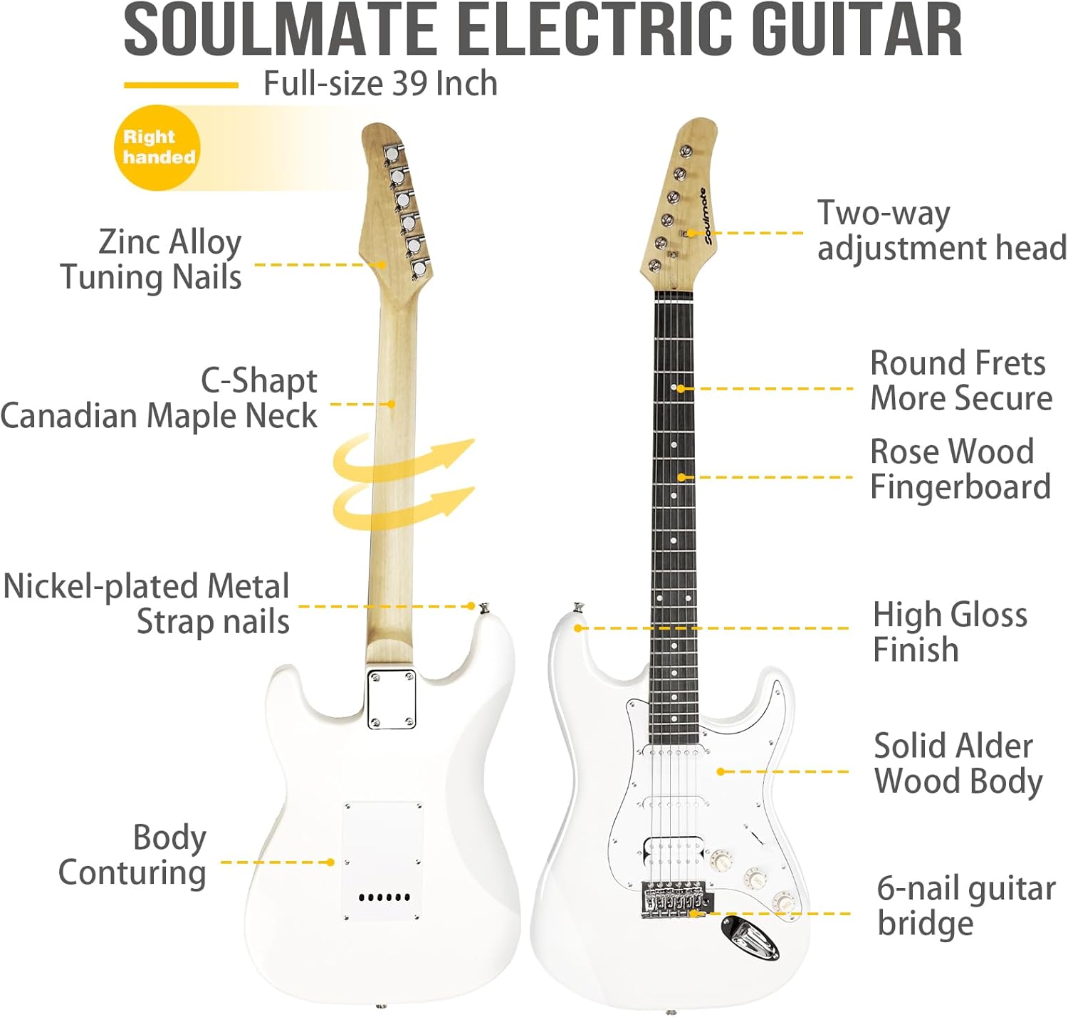 Soulmate Electric Guitar Kit for Beginners, 39