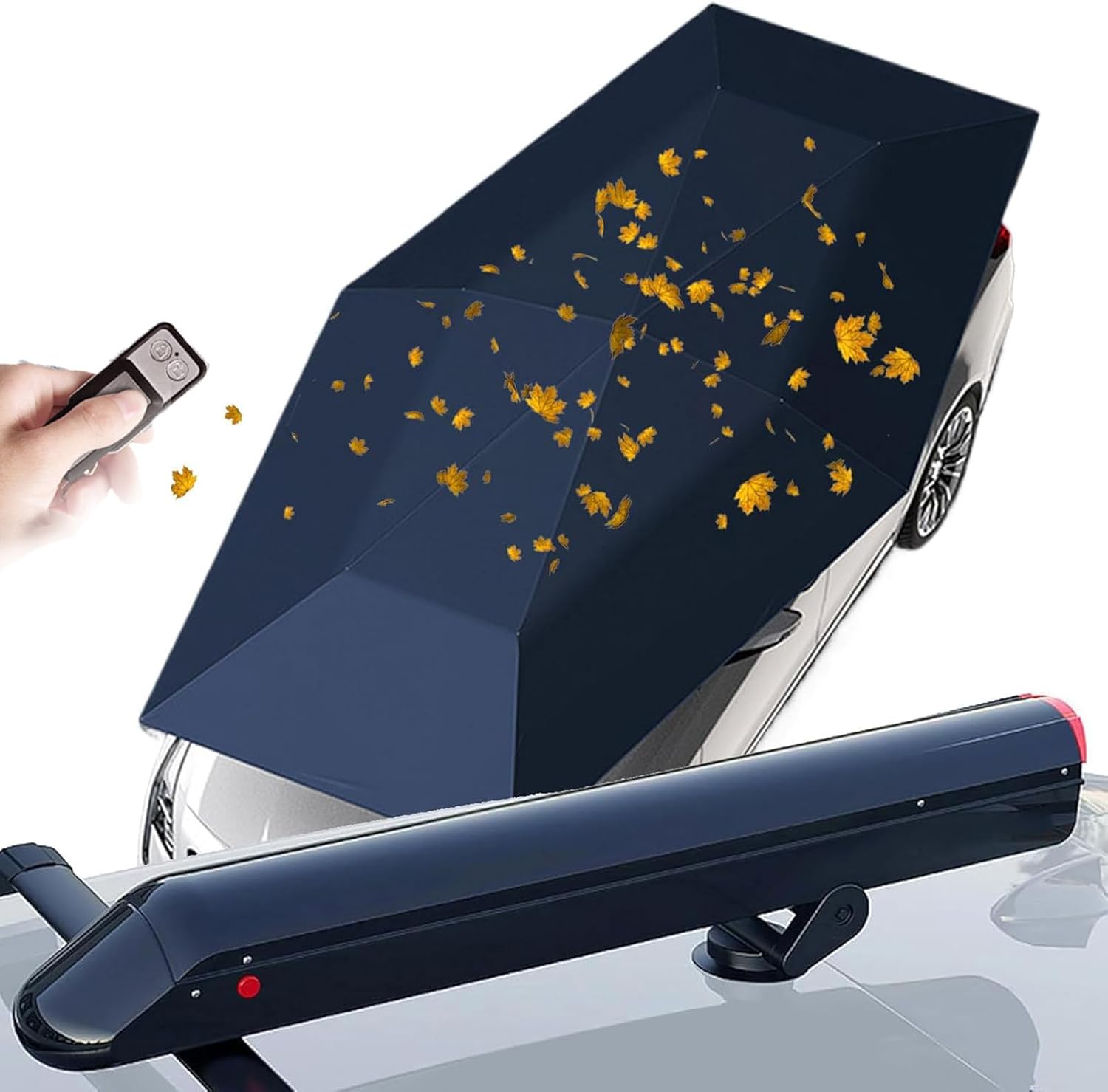 Fully Automatic Car Umbrella, Remote Control Cars Tent Anti-UV,Snow,Frost,Hail, Electric Folded Auto Protection Carport Cover with 5000mAh Removable Battery Blue