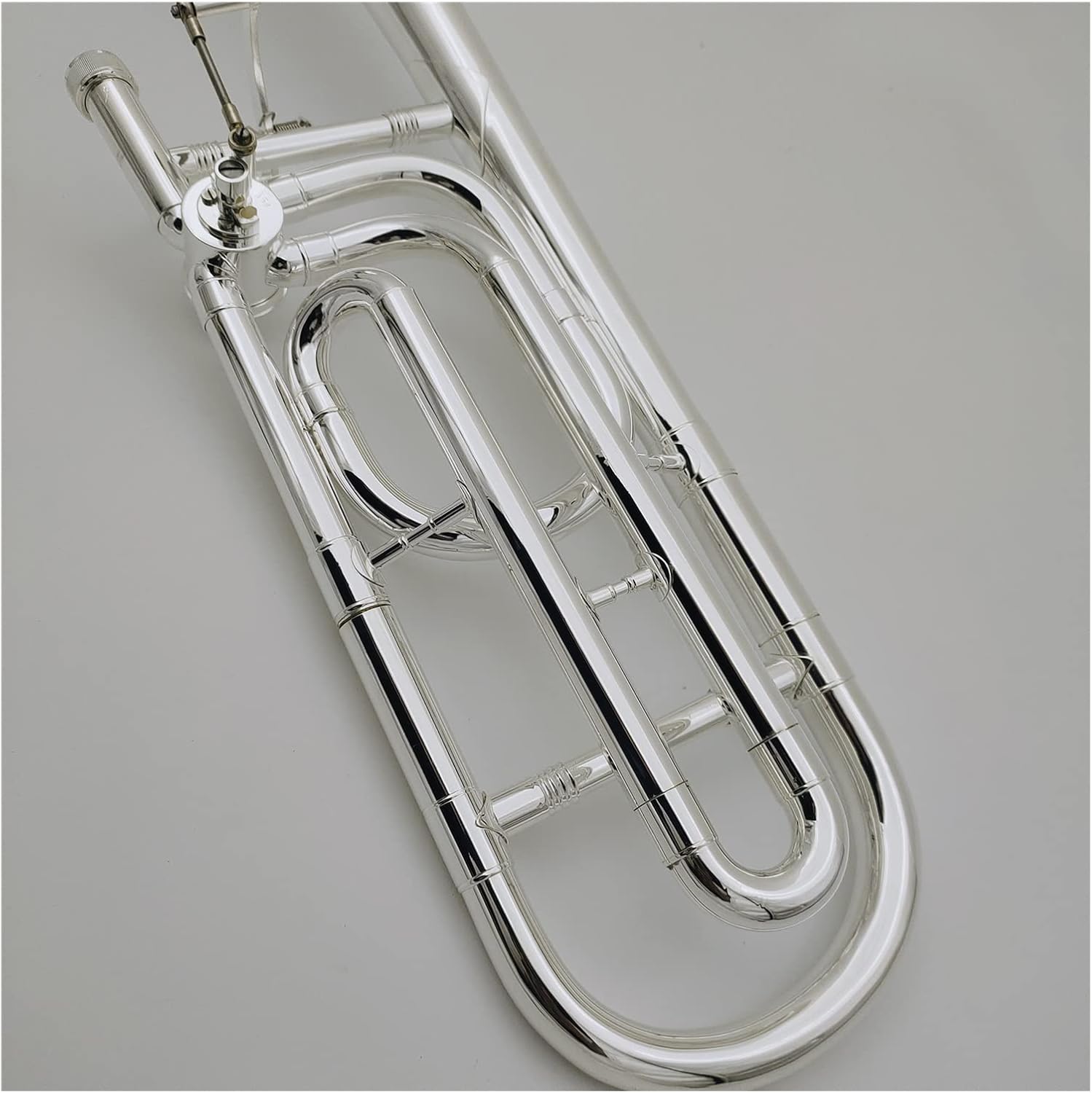 FLFL Student Trombone Tenor Trombone Bb/F Sliver Plated Musical Instrument with Mouthpiece Case