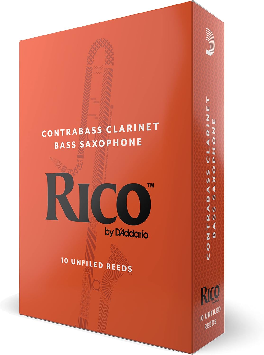 D’Addario Woodwinds Contra Bass Clarinet Reeds, Strength 2.0, 10-pack