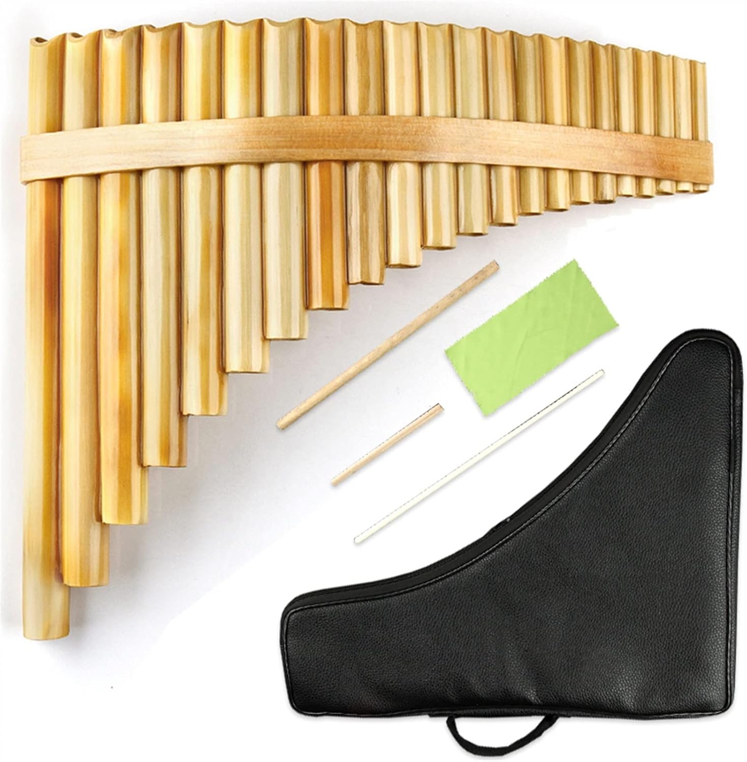 22 Pipes Pan Flute Natural Reed Pan Flute Panpipes G Key Handmade Woodwind Instrument in G Key (Color : Right)