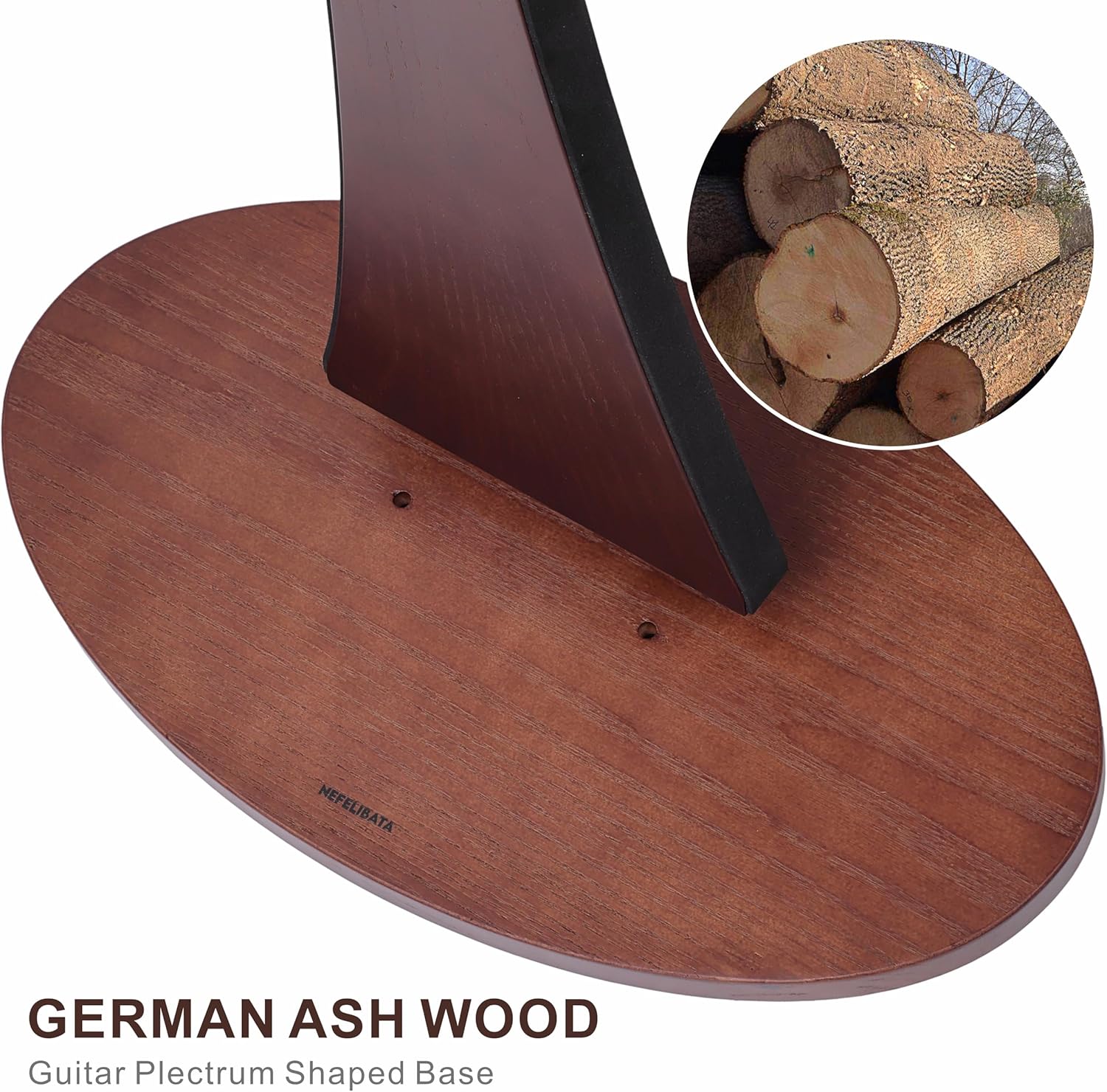 Nefelibata Wooden Guitar Stand, Handmade German Ash Solid Y-shaped Wood Racks Floor Holds 2 Guitars, for Electric Guitars, Acoustic Guitars, Classical Guitars, Banjos, Mandolins(Dark Brown)