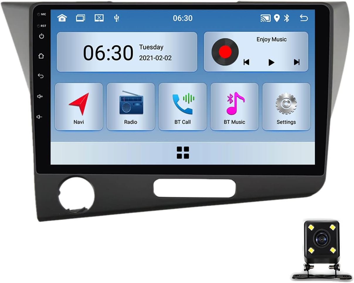 9 Inch Double Din Car Stereo Audio Bluetooth MP5 Player USB FM Multimedia Radio for Honda CRZ CR-Z 2010-2017 with Backup Camera Support Steering Wheel Control/Carplay/Auto/Mirror Link