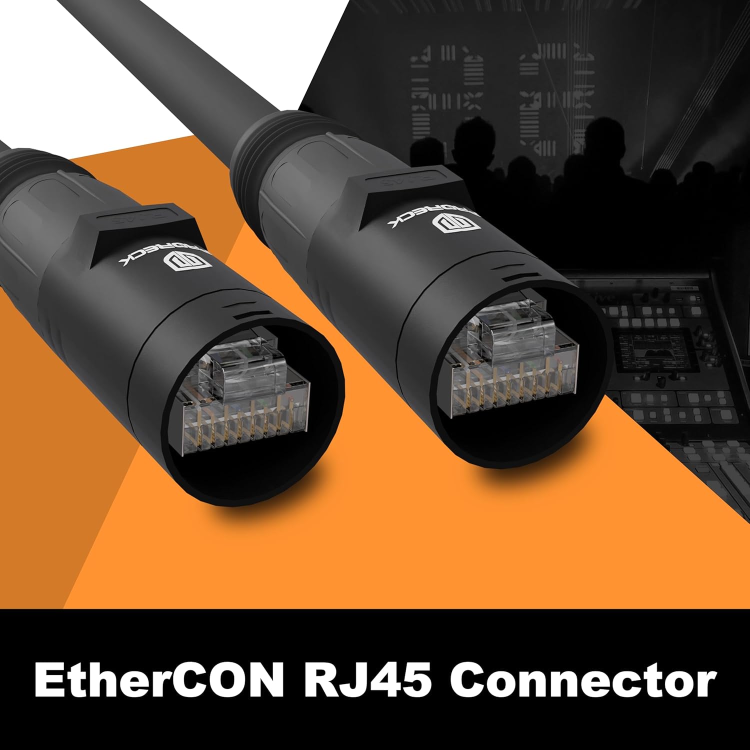 PRORECK SFTP CAT6 Dual Shielded Ethernet Cable with EtherCON RJ45 Connectors,50ft, High-Speed, Ideal for Pro Sound Systems, Studio, and Live Performances (PR-C6B-50)