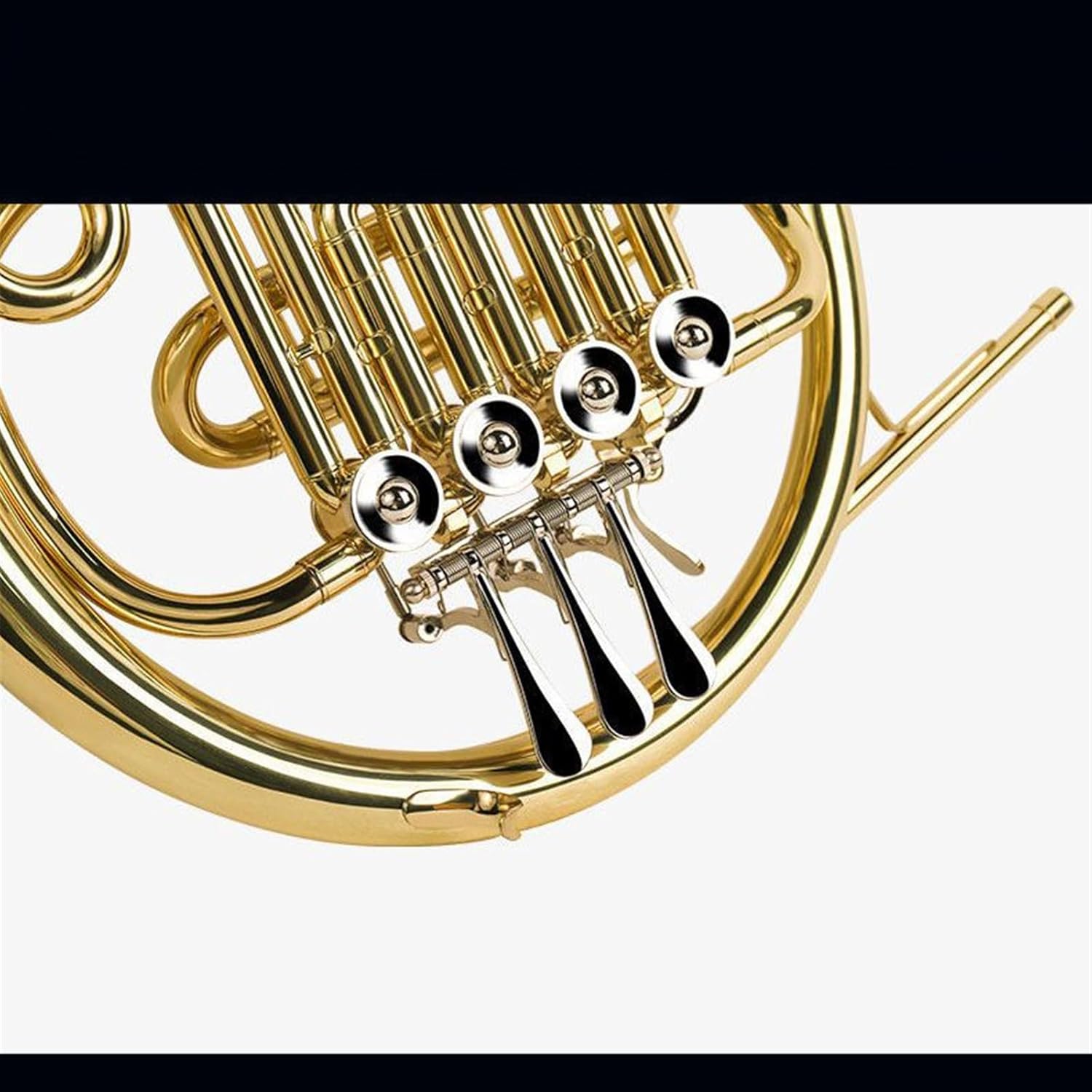 Brass French Horn French Horn B Flat To F Key Single Four-key Double Four-key French Horn Band Professional Performance(Color:Four key double)